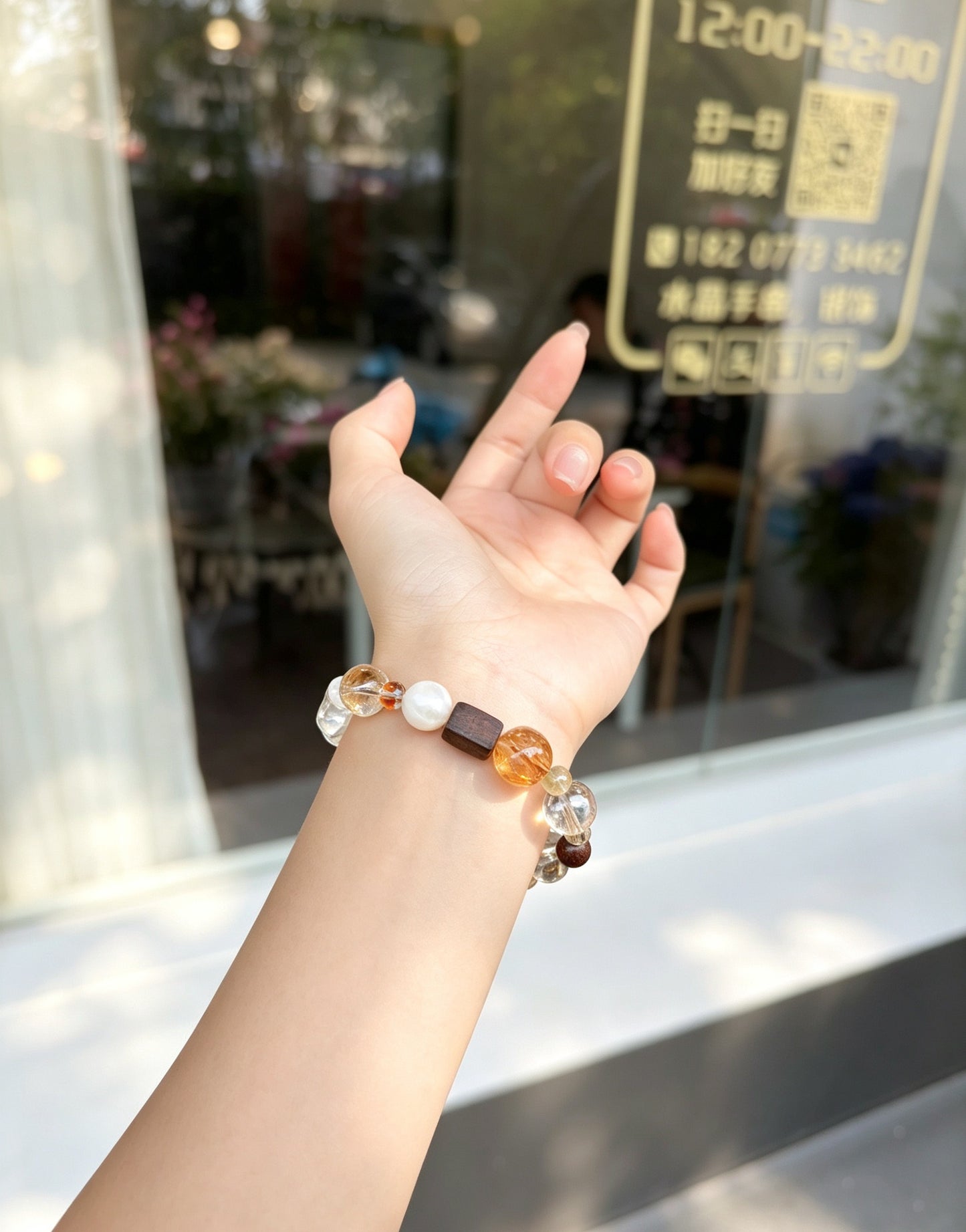 Bracelet en pierres semi-précieuses naturelles mélangées