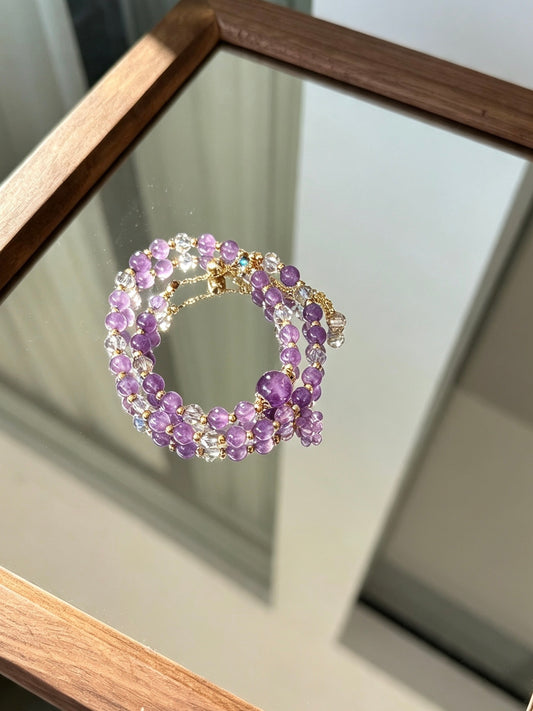 Natural Amethyst Double-Loop Bracelet 天然紫水晶双圈手链