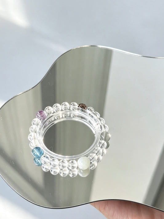 Natural Clear Quartz Multistone Bracelet 天然白水晶多宝手串