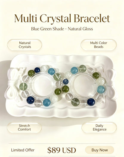 Bracelet en cristal naturel multicolore
