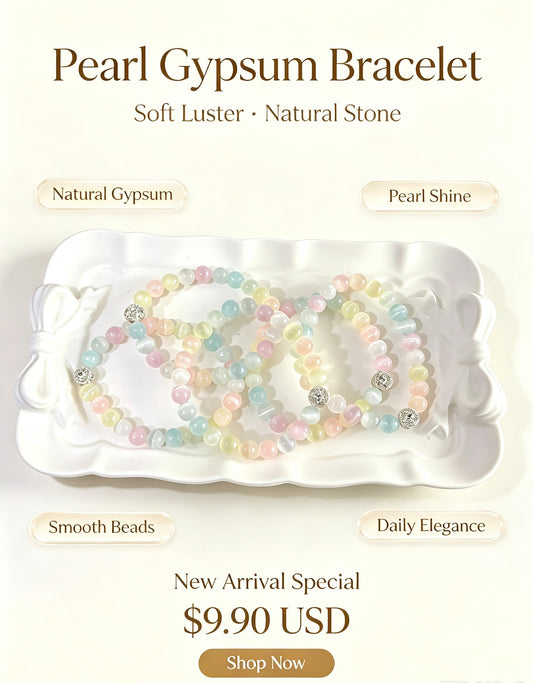 天然猫眼石石膏石Pearl Gypsum Bracelet