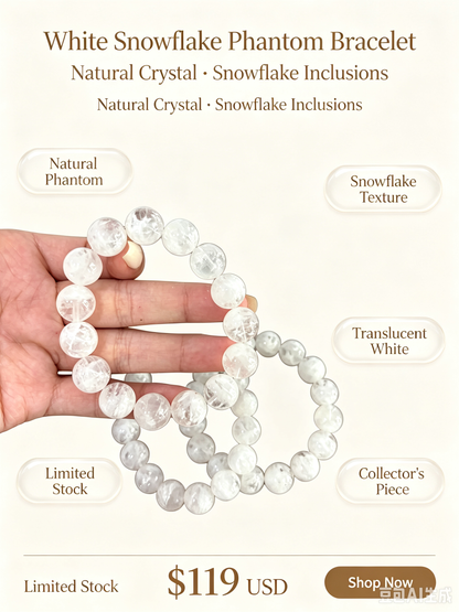 White Snowflake Phantom Bracelet 白雪花幽灵手串
