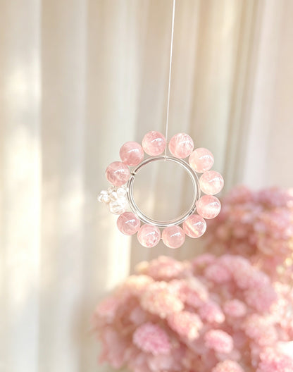 天然粉雪花幽灵水晶Pink Snowflake Phantom Bracelet