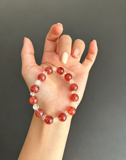 Natural Strawberry Quartz Bracelet 天然草莓晶手串