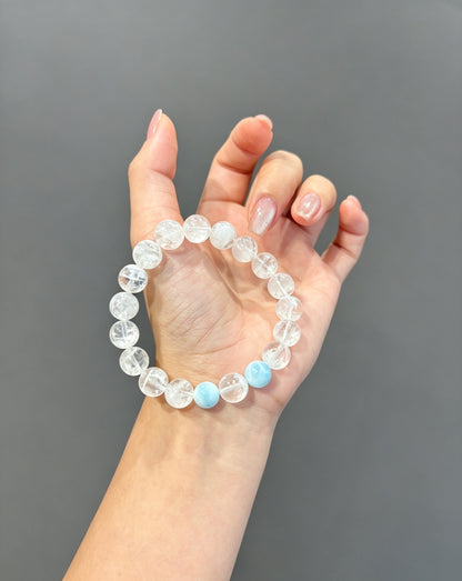 Natural White Snowflake Phantom Quartz