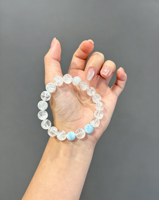 Natural White Snowflake Phantom Quartz