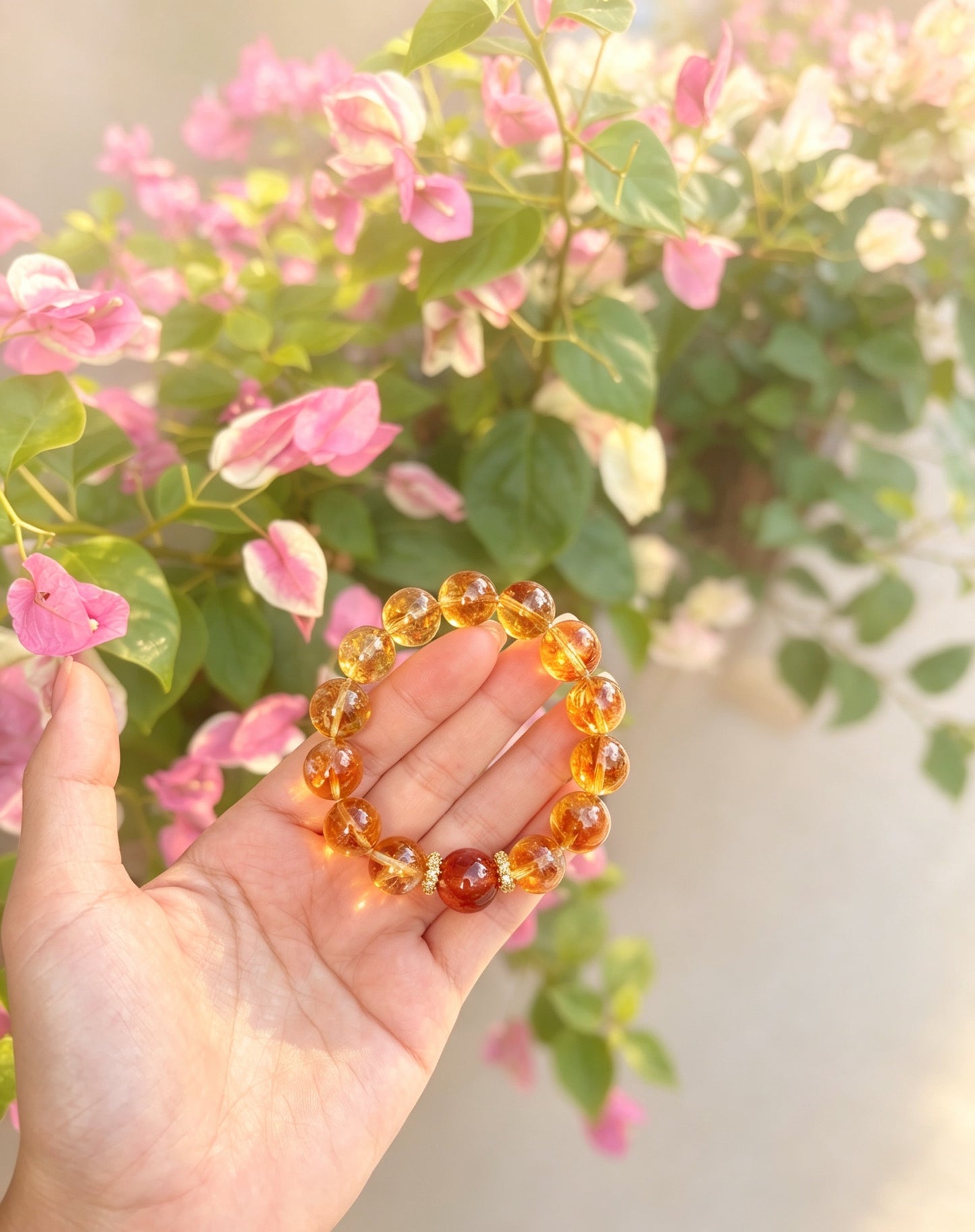 Natural Golden Phantom Quartz Bracelet 天然黄塔晶手串