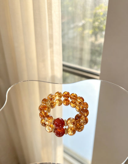 Natural Golden Phantom Quartz Bracelet 天然黄塔晶手串
