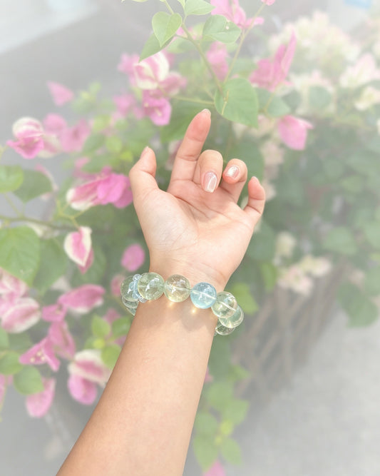 Natural Green Quartz Bracelet 天然绿水晶手串