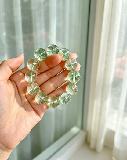 Natural Green Phantom Quartz Bracelet 天然绿幽灵水晶手串