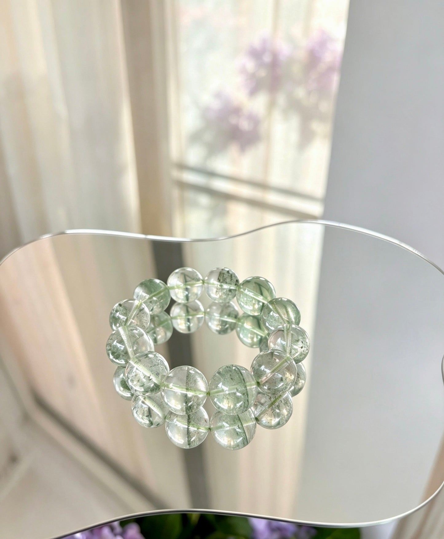 Natural Green Phantom Quartz Bracelet 天然绿幽灵水晶手串