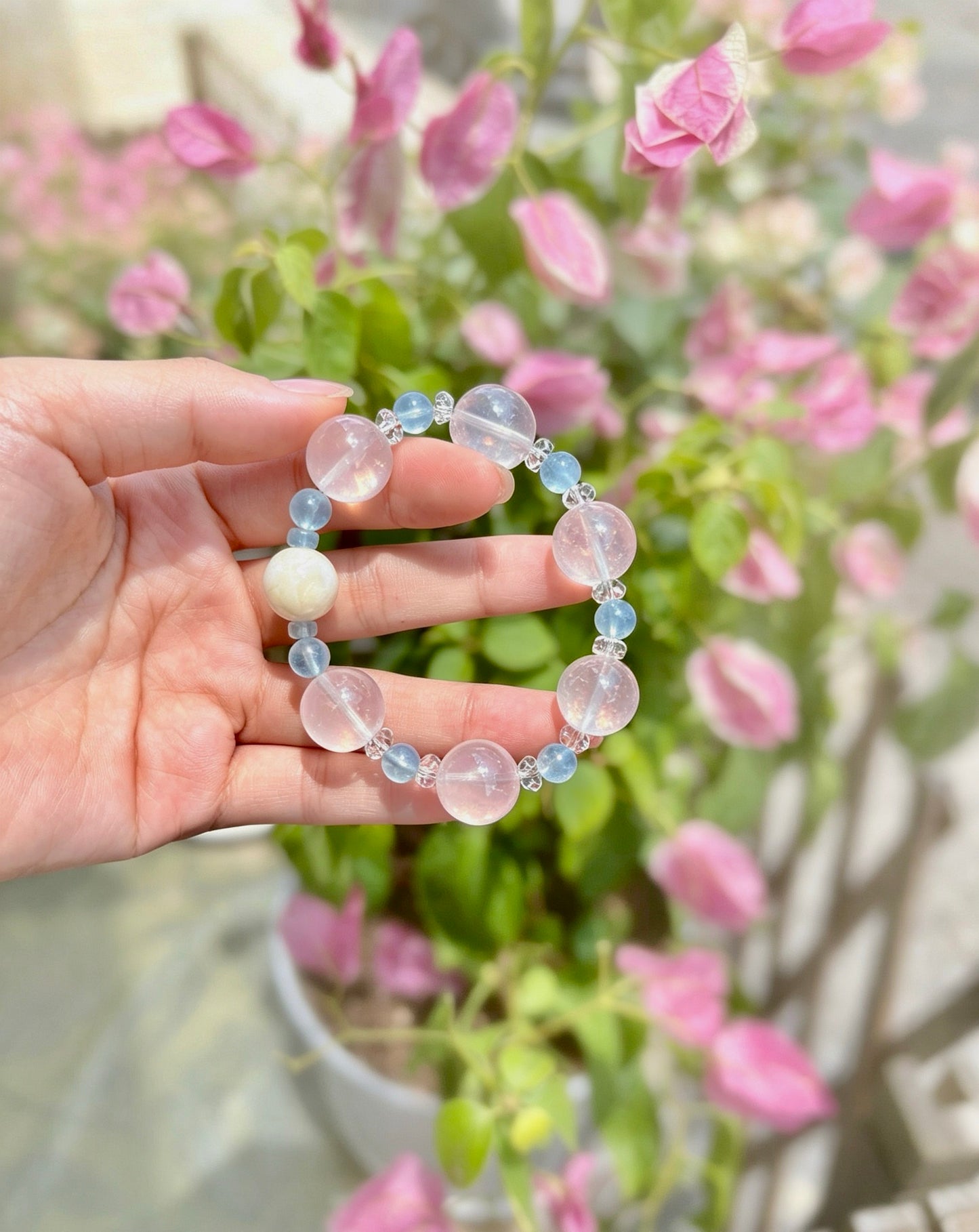 Natural Rose Quartz Bracelet 天然粉水晶手串