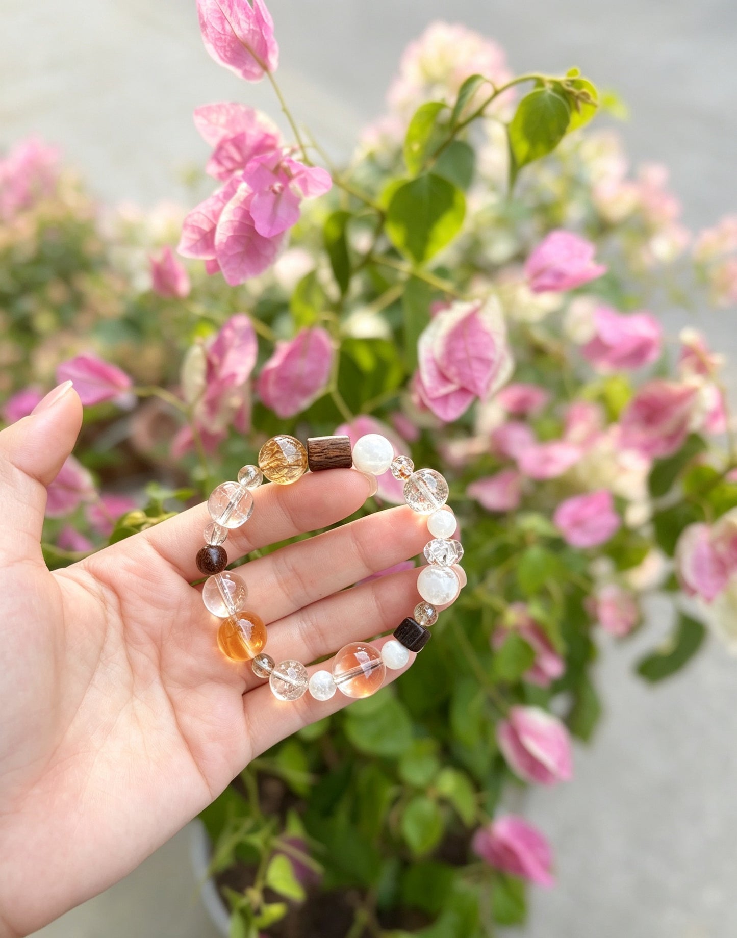 Bracelet en pierres semi-précieuses naturelles mélangées
