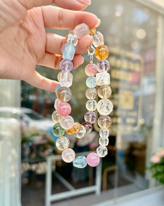 Natural Mixed Gemstone Bracelet 天然多宝水晶手串