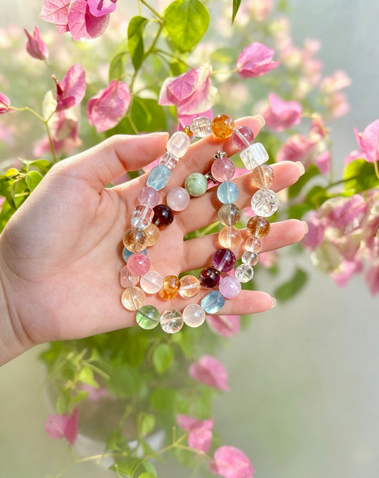 Natural Mixed Gemstone Bracelet 天然多宝水晶手串