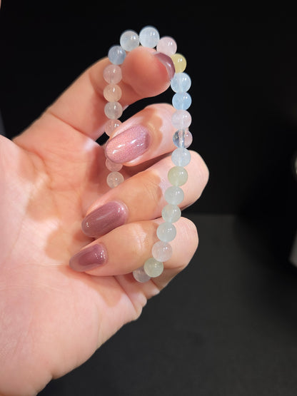 轻奢幻彩天然摩根石水晶手链
