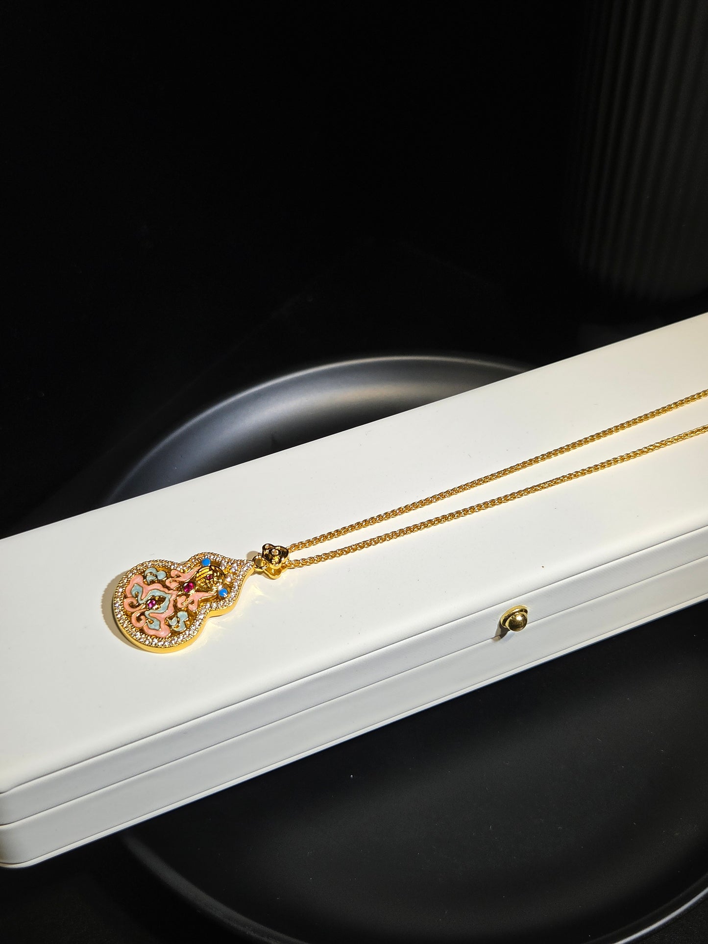 Light Luxury Colorful Enamel Gourd Fortune Necklace