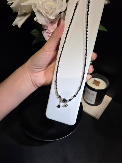 Midnight Blue Sandstone Beaded Necklace