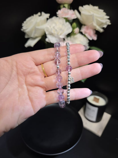 Elegant Amethyst & Silver Bracelet Set