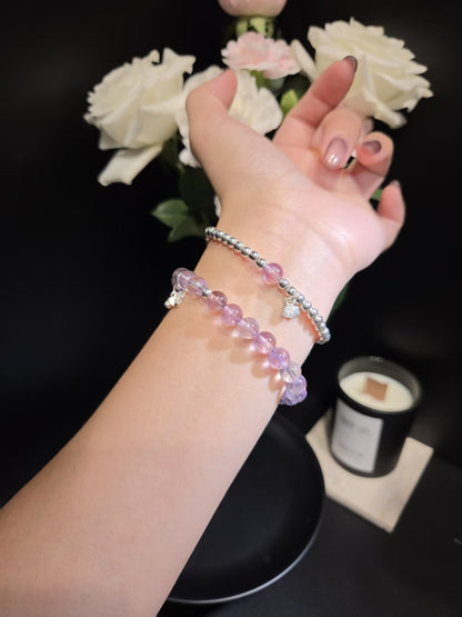 Elegant Amethyst & Silver Bracelet Set