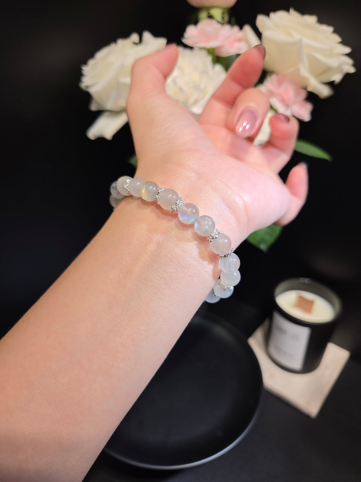 Luminous Labradorite Beaded Bracelet
