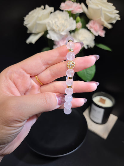 Romantic Rose Quartz Beaded Bracelet