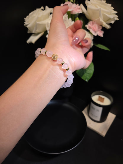 Romantic Rose Quartz Beaded Bracelet