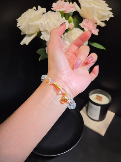 Clear Quartz Good Luck Beaded Bracelet