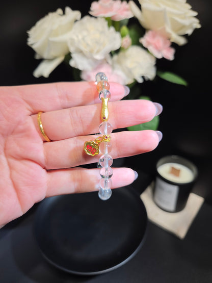 Clear Quartz Good Luck Beaded Bracelet
