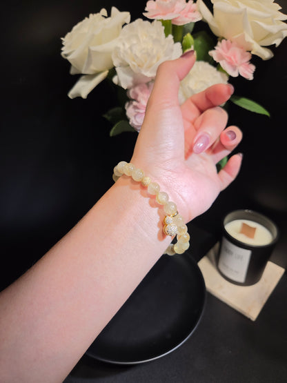 Golden Rutilated Quartz Beaded Bracelet