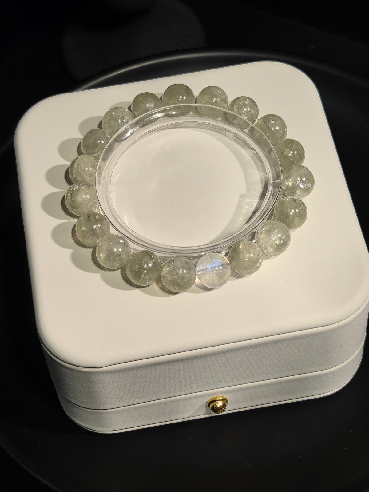 Light Luxury Prehnite & Moonstone Beaded Crystal Bracelet
