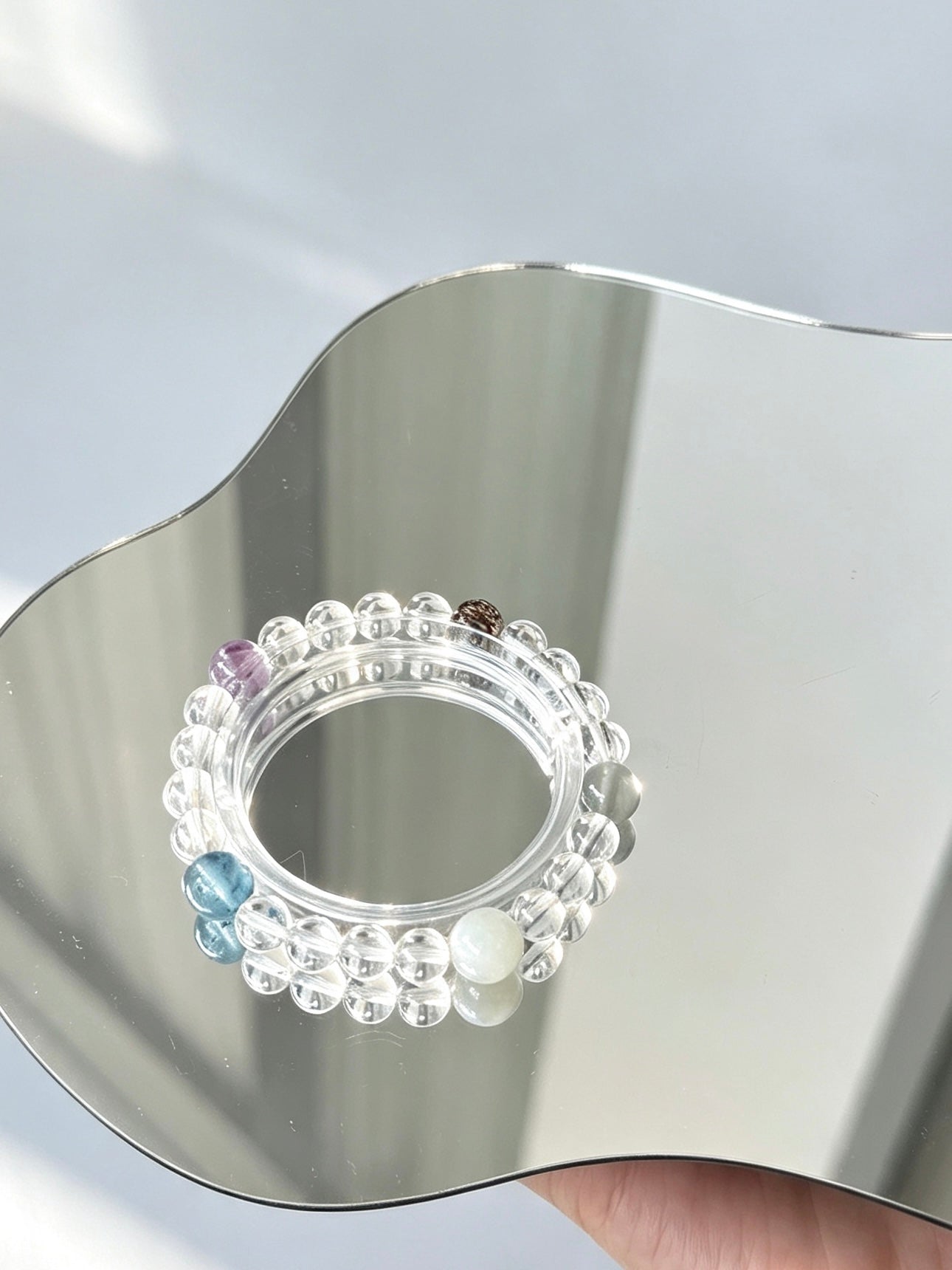 Natural Clear Quartz Multistone Bracelet 天然白水晶多宝手串