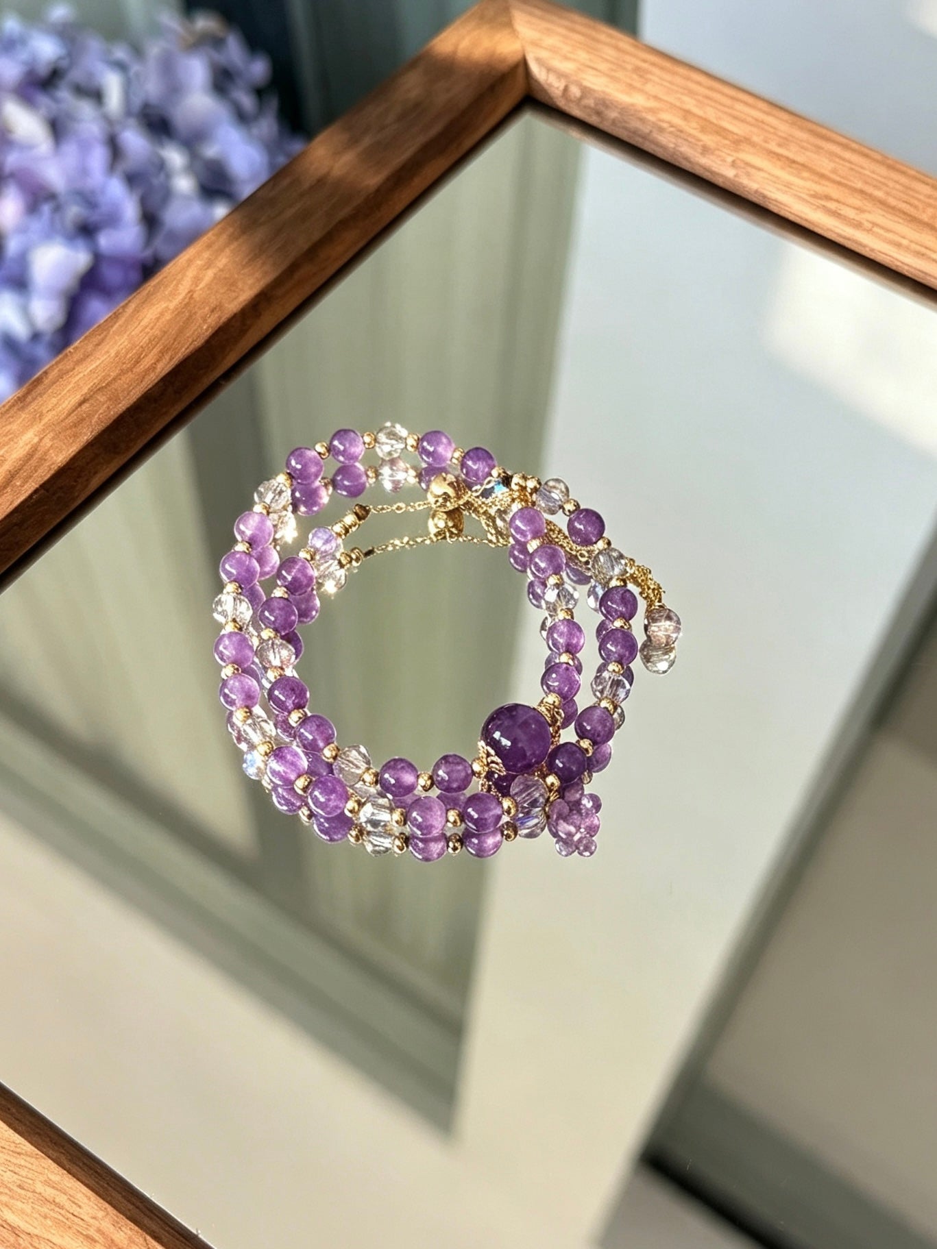 Natural Amethyst Double-Wrap Bracelet