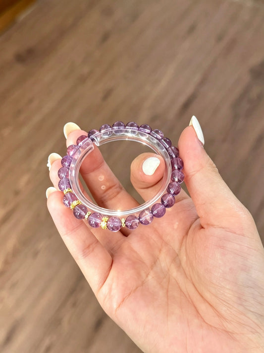 Natural Amethyst Round Bead Bracelet | 天然紫水晶圆珠手链