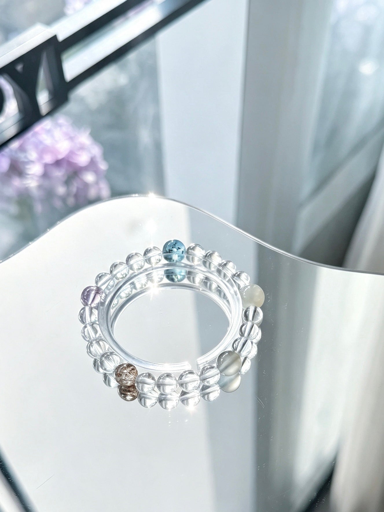 Natural Clear Quartz Multistone Bracelet 天然白水晶多宝手串