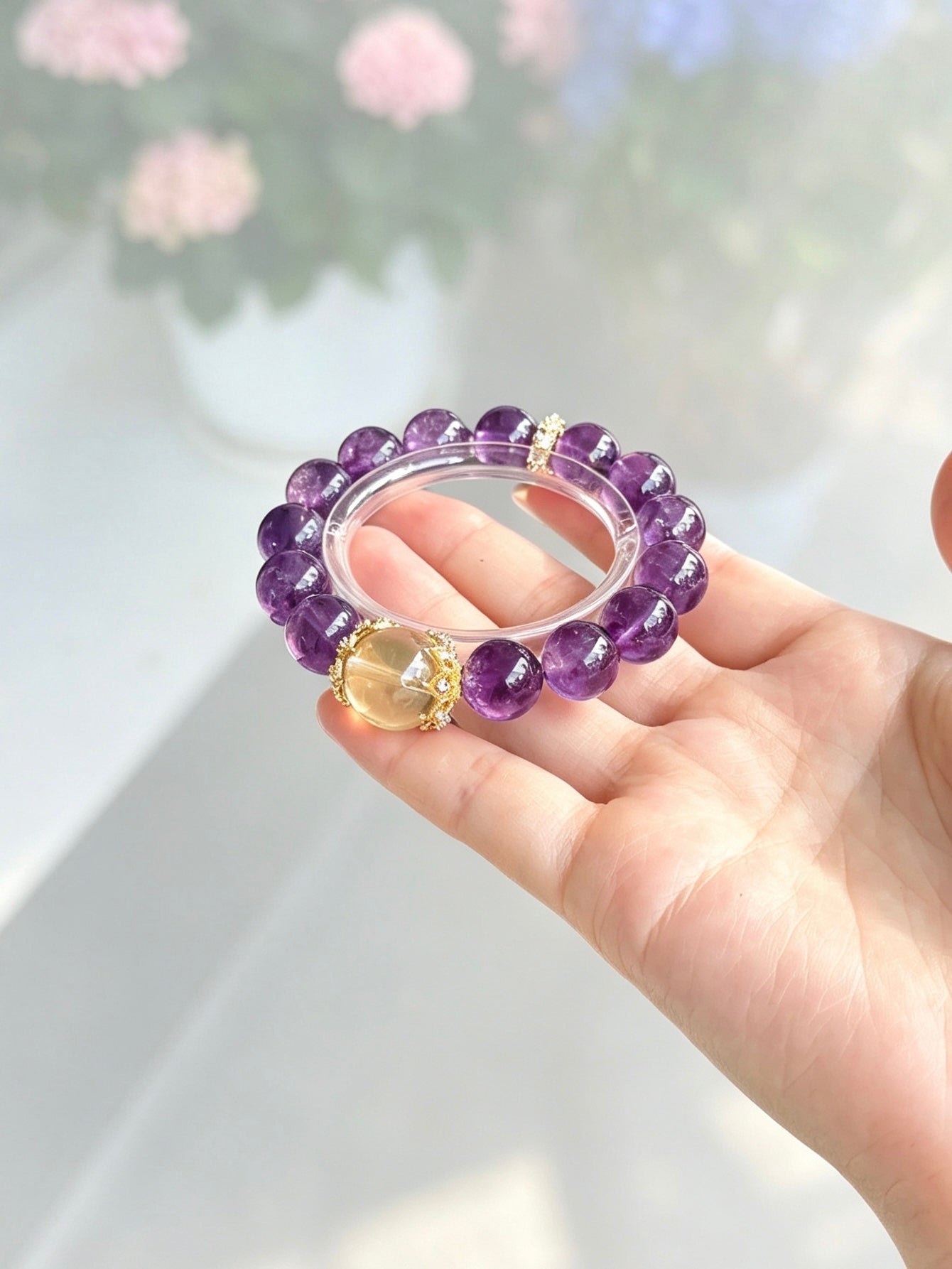 Natural Amethyst & Citrine Bracelet