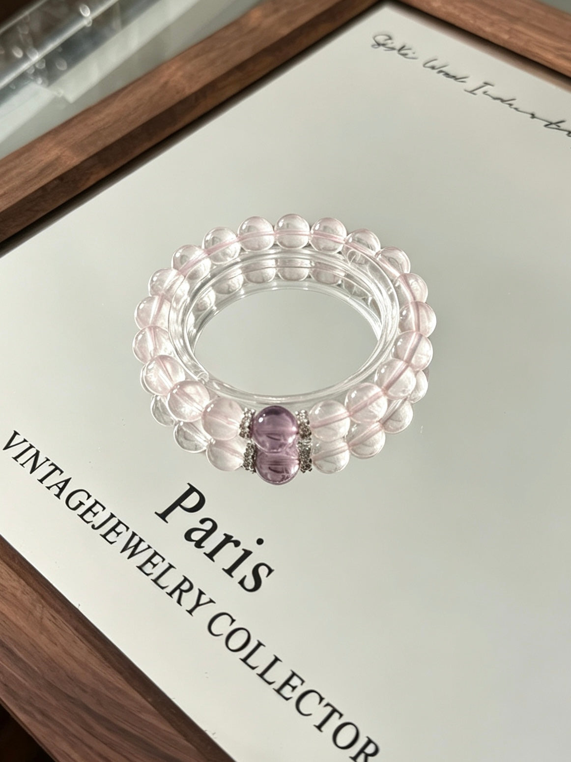 Bracelet en quartz blanc naturel et améthyste