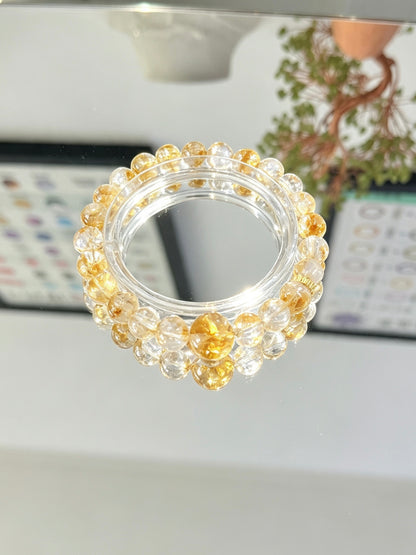 Bracelet en perles rondes de citrine naturelle