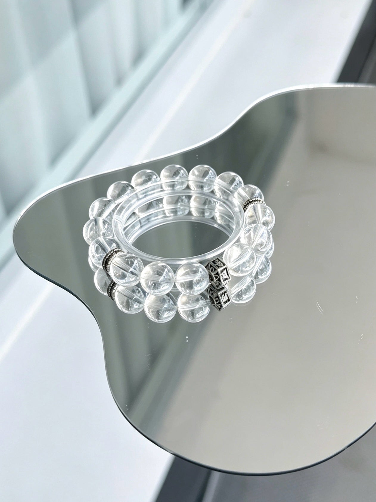 Natural Clear Quartz Bracelet 天然爆花白水晶手串
