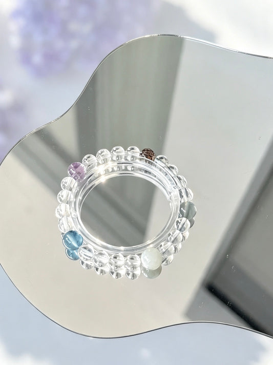 Natural Clear Quartz Multistone Bracelet 天然白水晶多宝手串