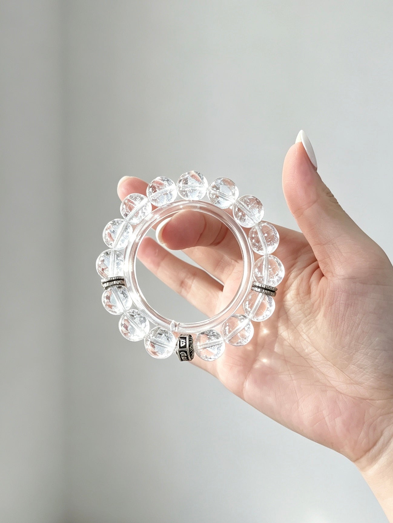 Natural Clear Quartz Bracelet 天然爆花白水晶手串