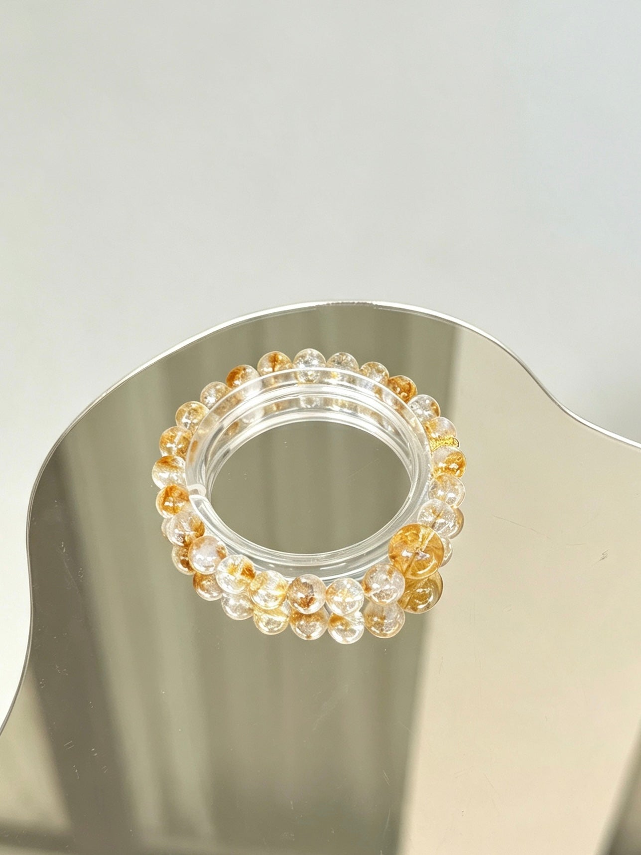 Bracelet en perles rondes de citrine naturelle