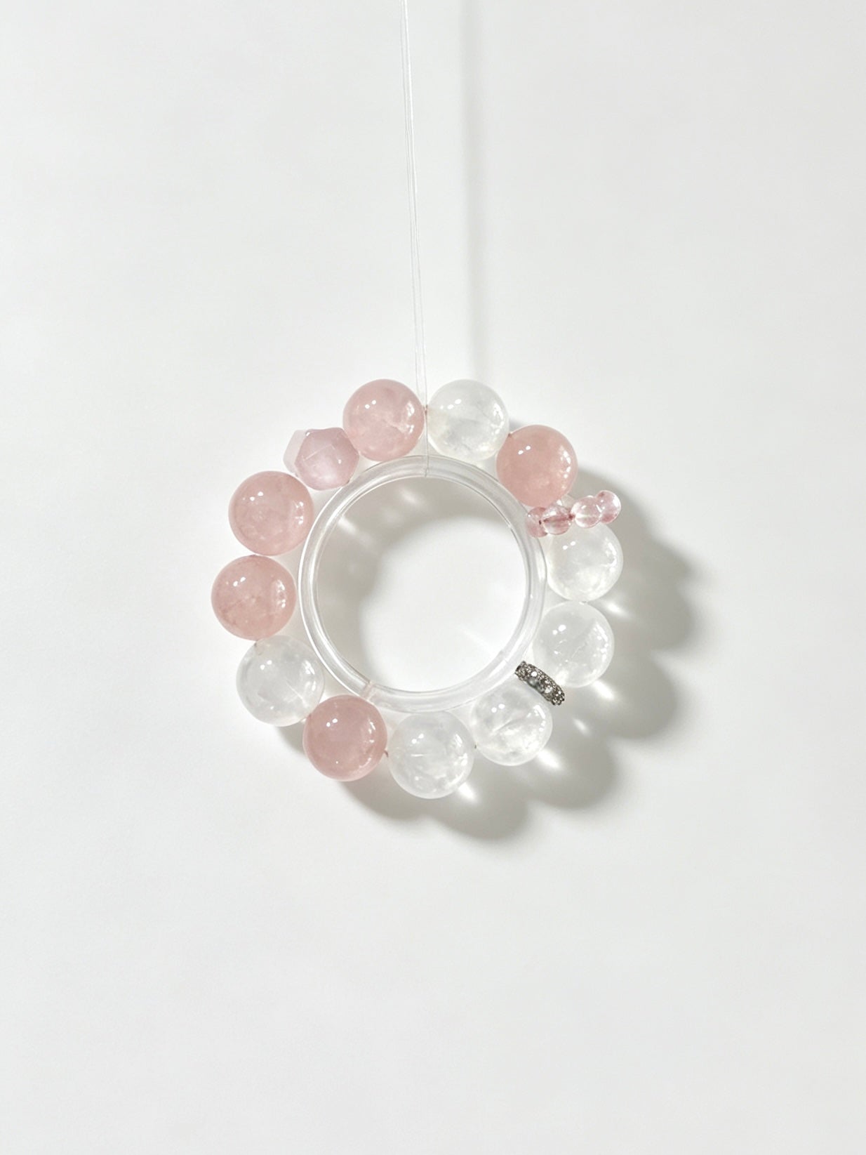 Natural Clear Quartz & Rose Quartz Bracelet｜天然白水晶粉晶手串