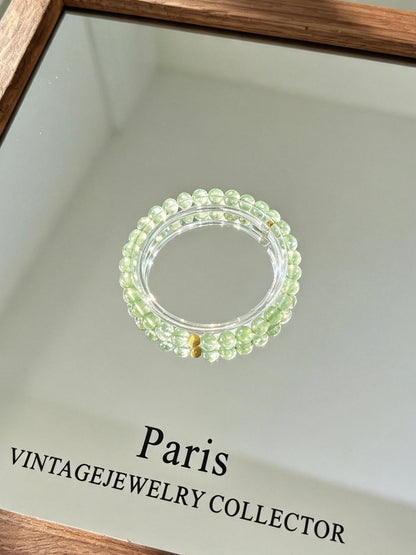 Natural Starry Green Phantom Quartz Bracelet天然满天星绿幽灵圆珠手链