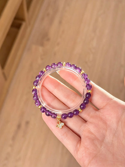 Natural Strand Amethyst Bracelet 天然紫水晶手串