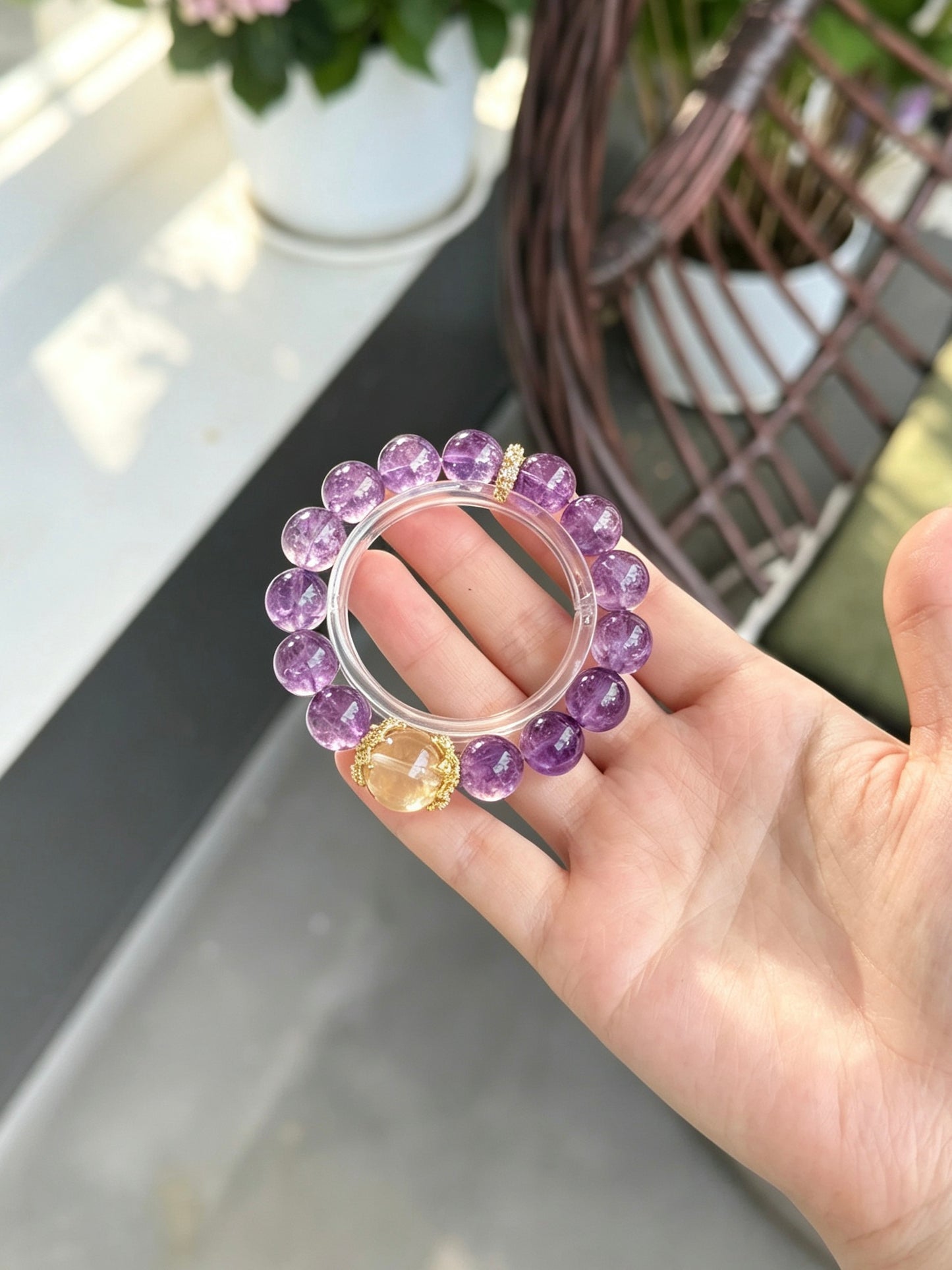 Natural Amethyst & Citrine Bracelet