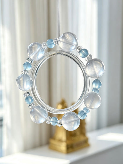 Natural Rose Quartz & Aquamarine Bracelet