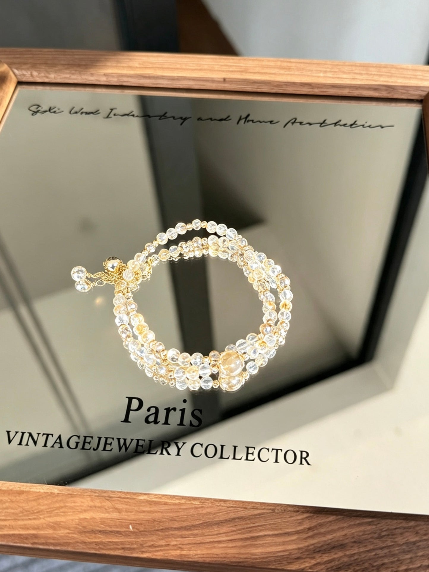 Natural Rutilated Quartz Double-Layer Bracelet 天然金发晶细珠双圈手链