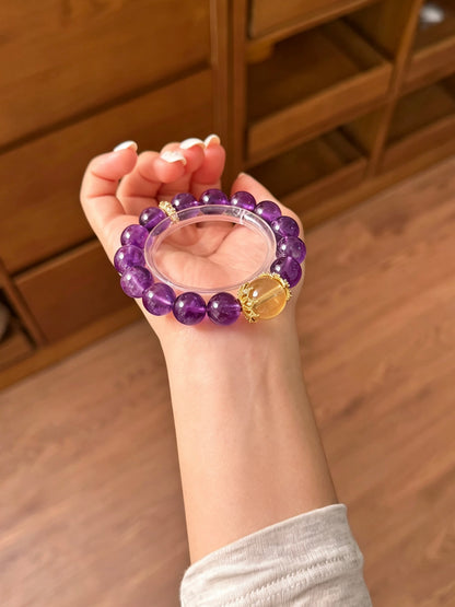 Natural Amethyst & Citrine Bracelet