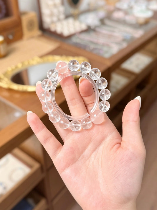 Natural Clear Quartz & Rose Quartz Bracelet｜天然白水晶粉晶手串